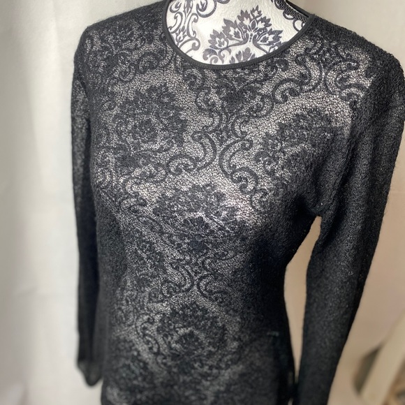 J. Crew Sweaters - J CREW black sheer knit top.